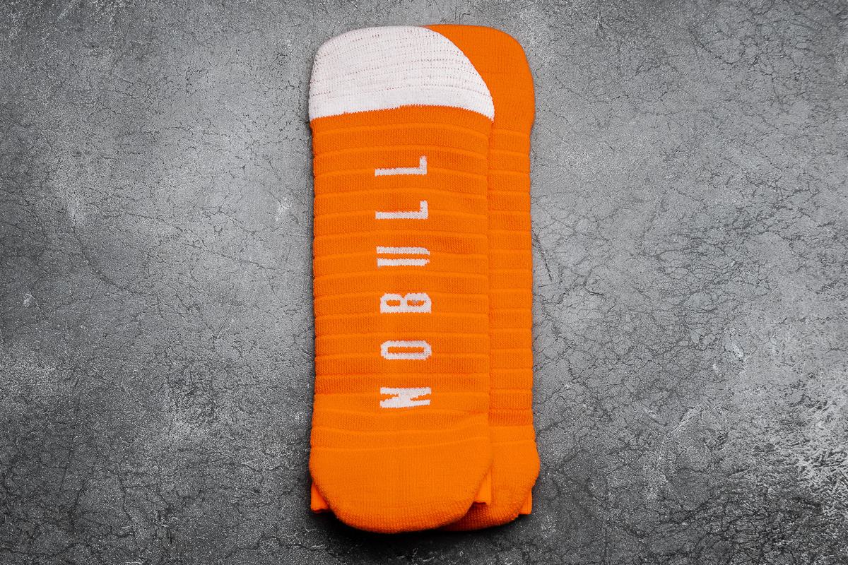 Nobull Low Neon Men's Socks Orange White | Australia (XQ1458)